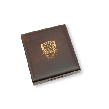 Kasetka etui drewniane z pojedynczym gniazdem na medal o średnicy 80mm