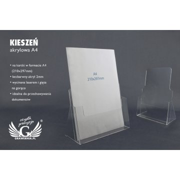 Kieszeń akrylowa A4 (210x297mm) - model K010