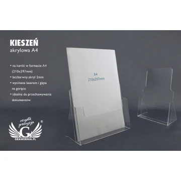Kieszeń akrylowa A4 (210x297mm) - model K010
