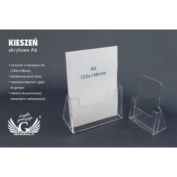 Kieszeń akrylowa A6 (105x148mm) - model K008
