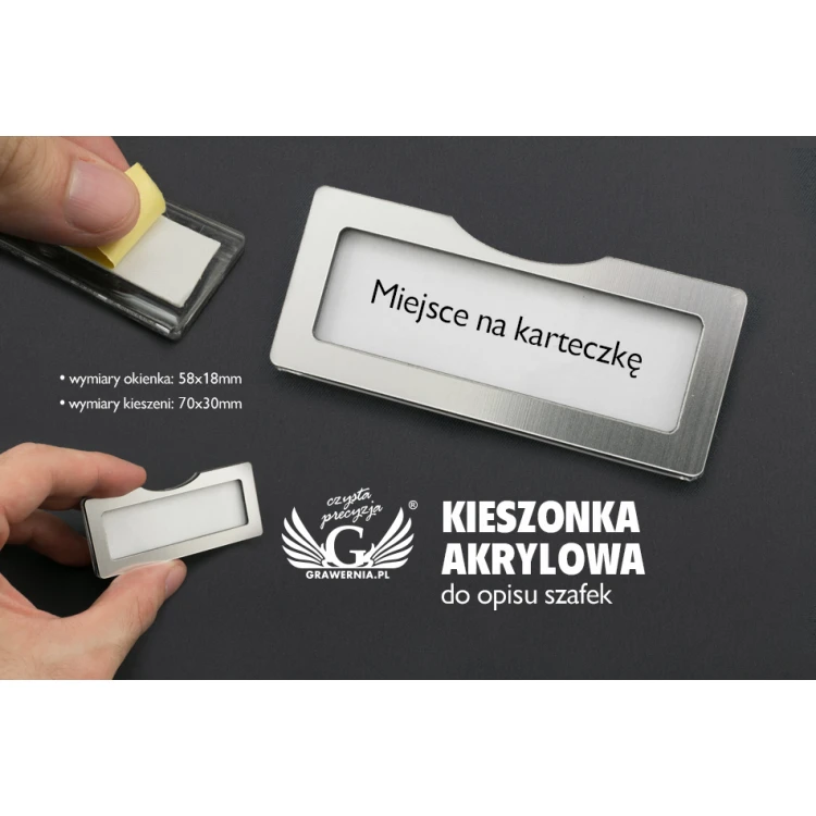 Kieszonka akrylowa na karteczkę do opisu szafek - K011