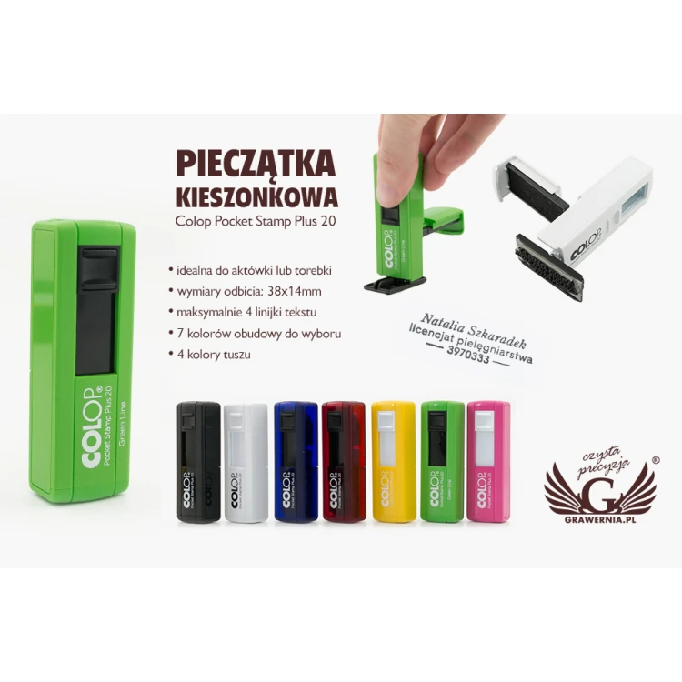 Kieszonkowa pieczątka Colop Pocket Plus 20 - wym odbicia: 38x14mm - COL018