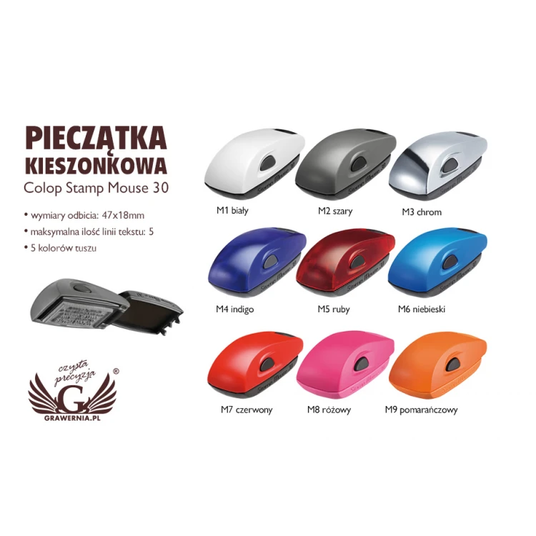 Kieszonkowa pieczątka Colop Stamp Mouse 30 - wym odbicia: 47x18mm - COL025