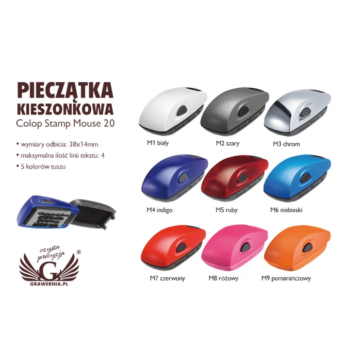Kieszonkowa pieczątka Colop Stamp Mouse 20 - wym odbicia: 38x14mm - COL026