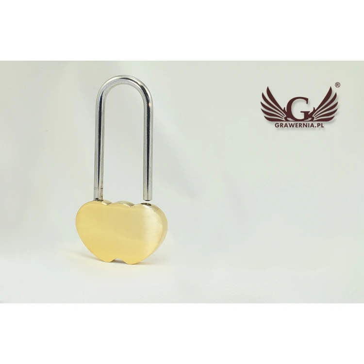 Kłódka Dwa Serca - dowolny grawer - KZ002