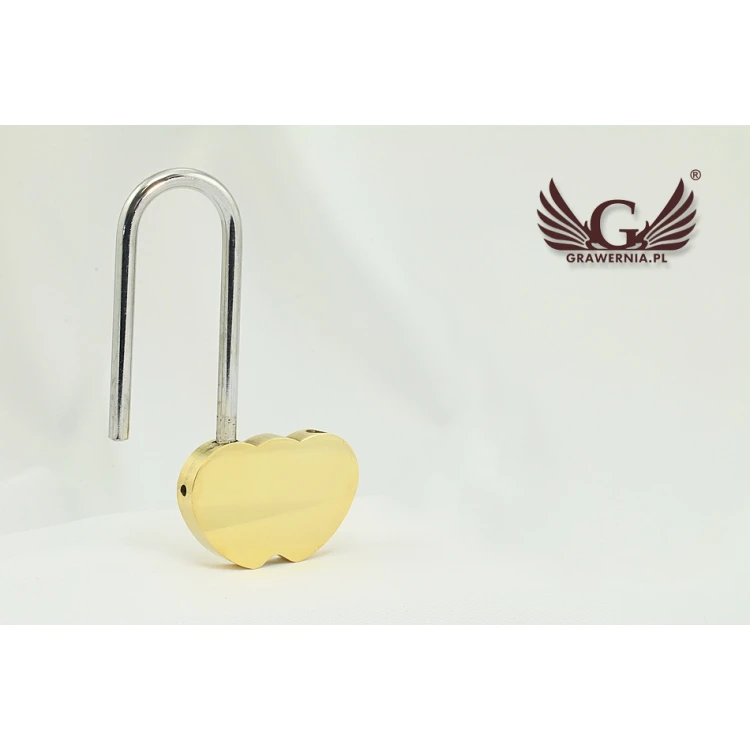 Kłódka Dwa Serca - dowolny grawer - KZ002