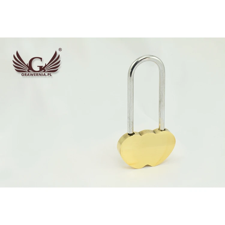 Kłódka Dwa Serca - dowolny grawer - KZ002