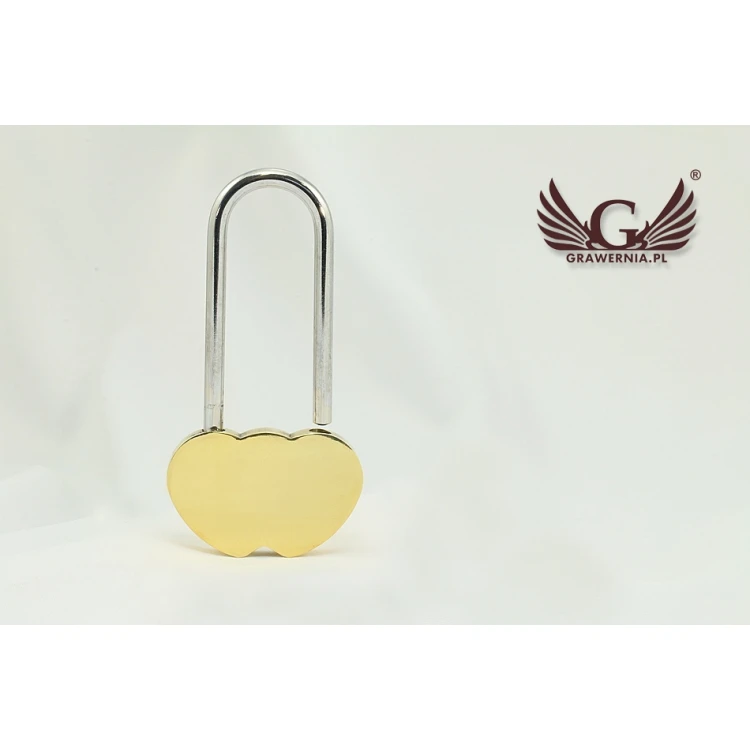 Kłódka Dwa Serca - dowolny grawer - KZ002