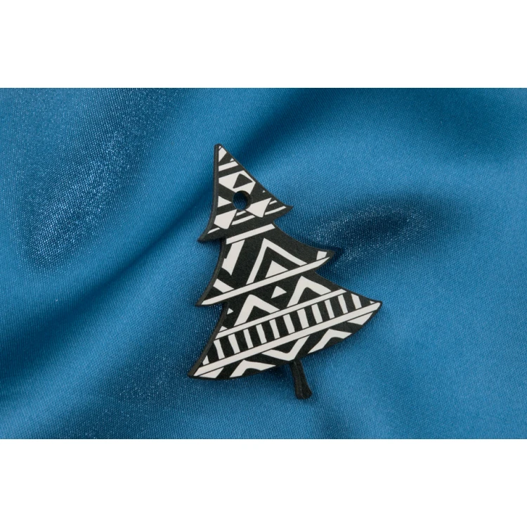 Komplet 6-ciu ozdób choinkowych z drewna - kolorowy druk UV - OZD002