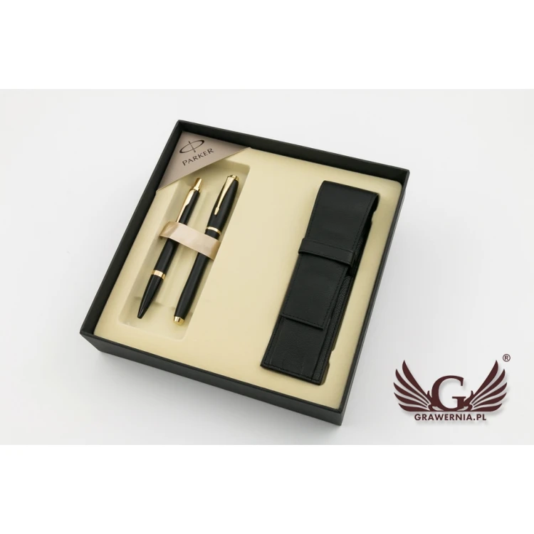 Zestaw Parker URBAN Muted Black GT pióro wieczne i długopis z etui - PAR006-DUO-PT
