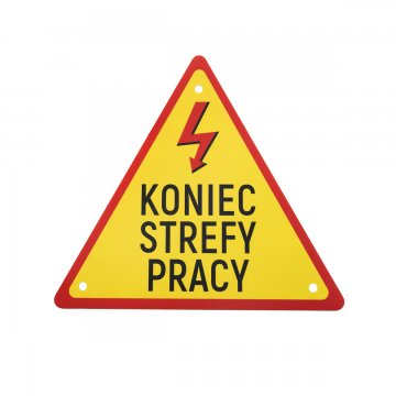 Koniec strefy pracy - wym. 271x240mm - PVC - druk UV - BHP193 