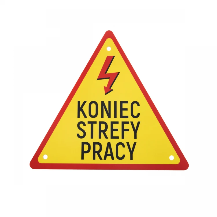 Koniec strefy pracy - wym. 271x240mm - PVC - druk UV - BHP193 