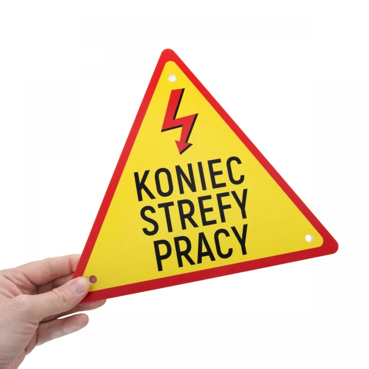 Koniec strefy pracy - wym. 271x240mm - PVC - druk UV - BHP193 