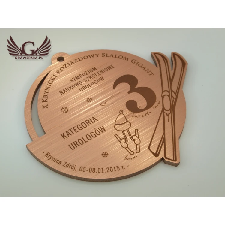 Medale metalowe w trzech kolorach (mosiądz, stal, miedź) - wymiary 93x88mm - MGR091