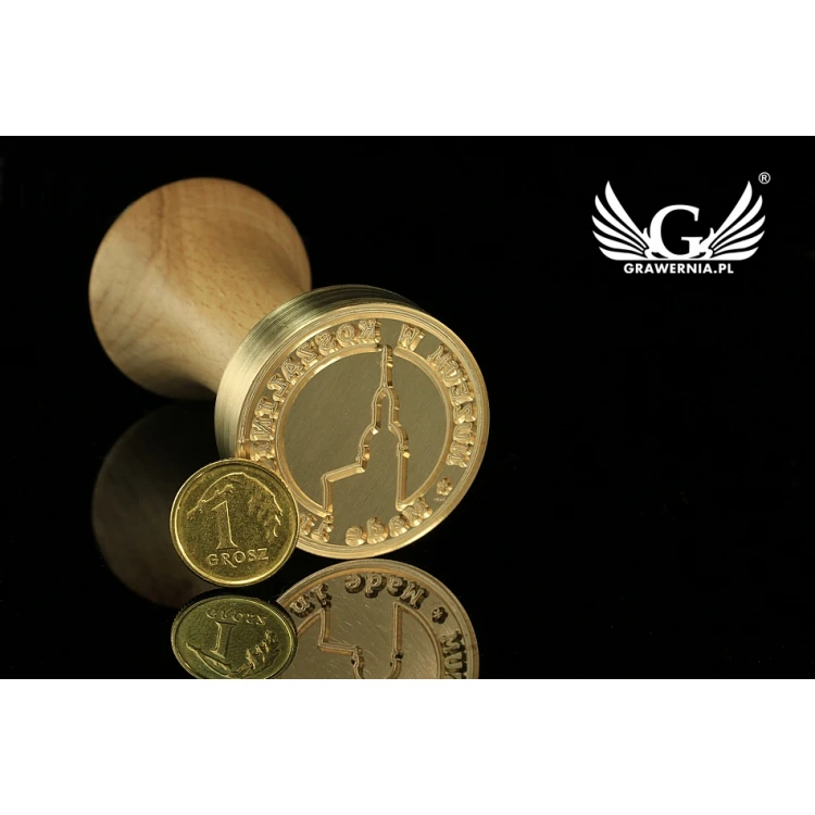 Pieczęć do odbijania w laku - CNC - średnica 38mm, grawer wklęsły