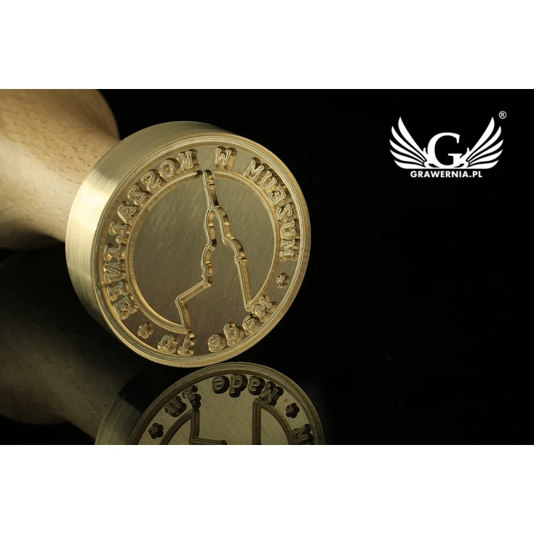 Pieczęć do odbijania w laku - CNC - średnica 38mm, grawer wklęsły