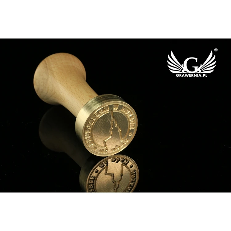 Pieczęć do odbijania w laku - CNC - średnica 38mm, grawer wklęsły