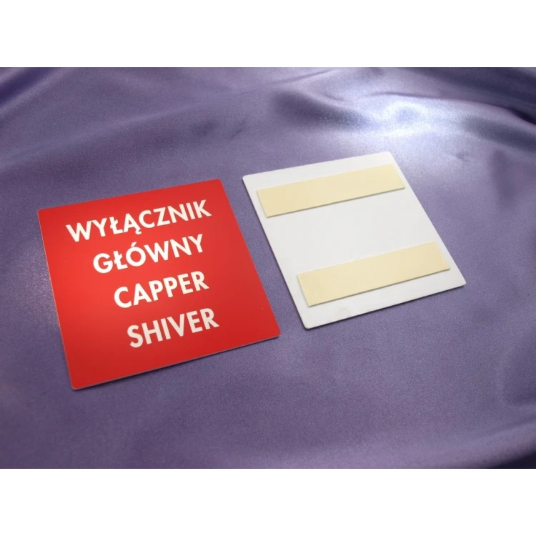 Tabliczki czerwone do oznakowań urządzeń  - wymiar: 100x100mm