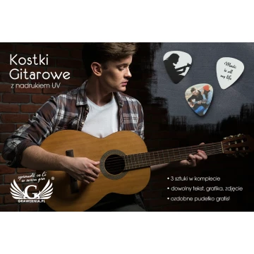 Kostki do gry na gitarze z nadrukiem UV - KG09