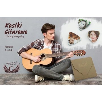 Kostki do gry na gitarze z Twoją fotografią - DRUK UV KG07