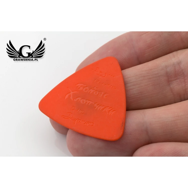 Kostki do gry na gitarze z własnym logo - plastikowe - zestaw: 6 sztuk - KG11