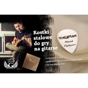 Kostki do gry na gitarze z własnym logo - stalowe - zestaw: 3 sztuk