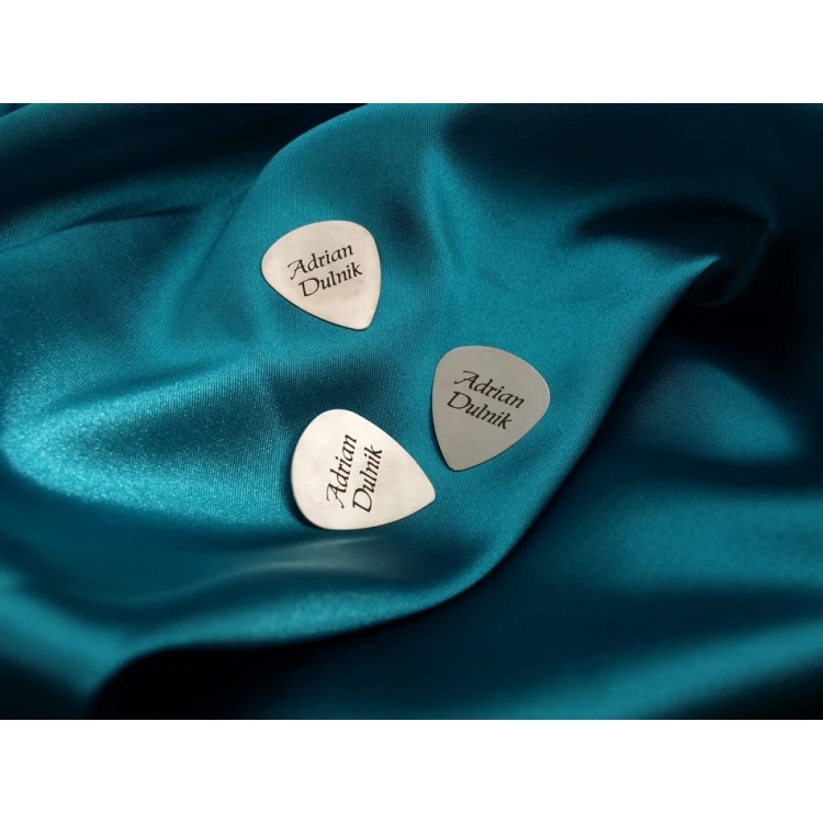 Kostki do gry na gitarze z własnym logo - stalowe - zestaw: 3 sztuk