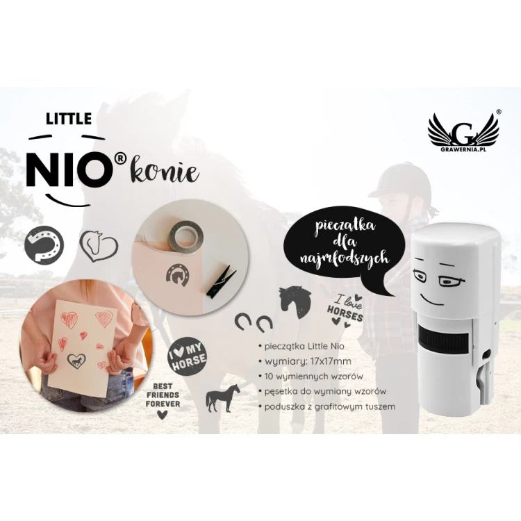 Kreatywna pieczątka Colop Little Nio - Konie - COL042