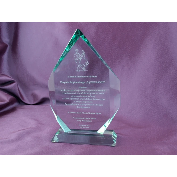 Trofeum szklane w etui - PLATINUM