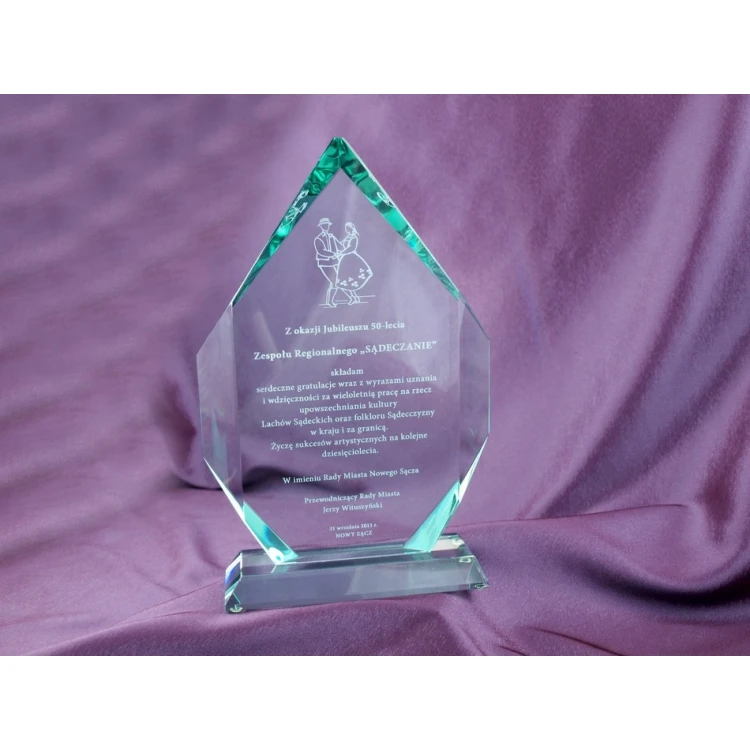 Trofeum szklane w etui - PLATINUM