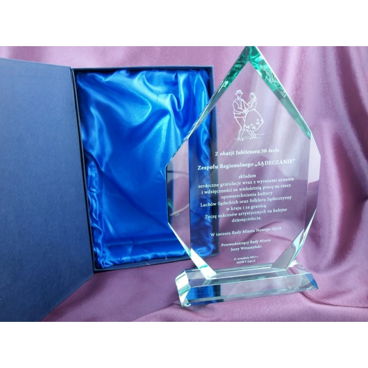 Trofeum szklane w etui - PLATINUM