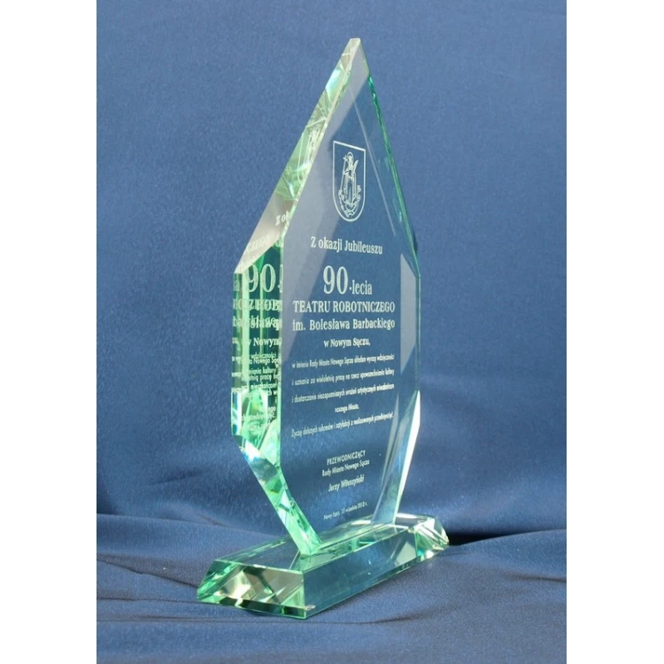 Trofeum szklane w etui - PLATINUM