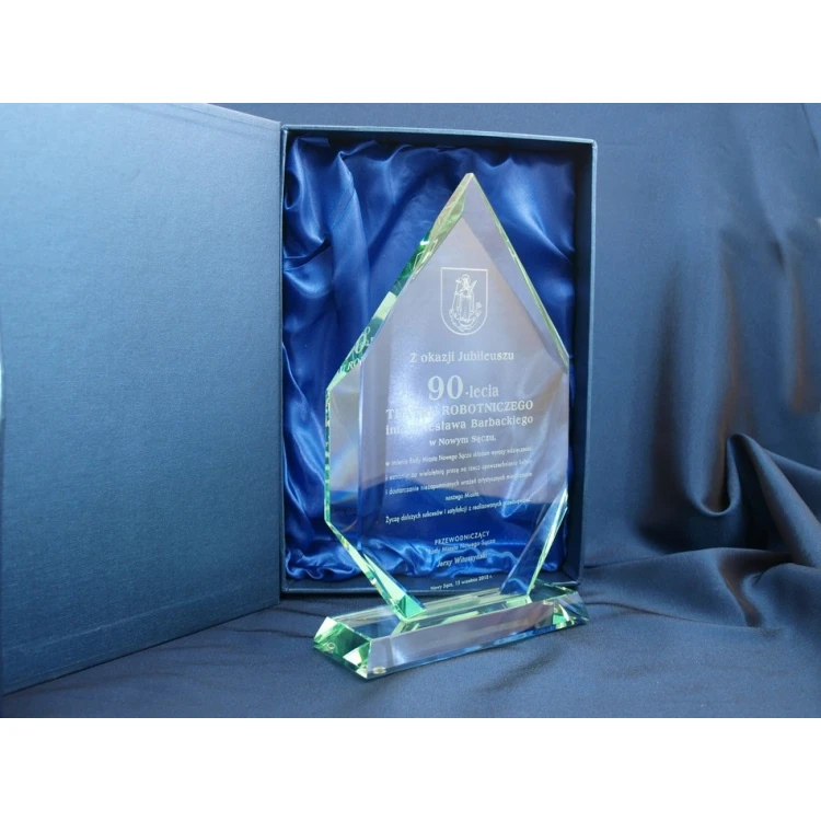 Trofeum szklane w etui - PLATINUM