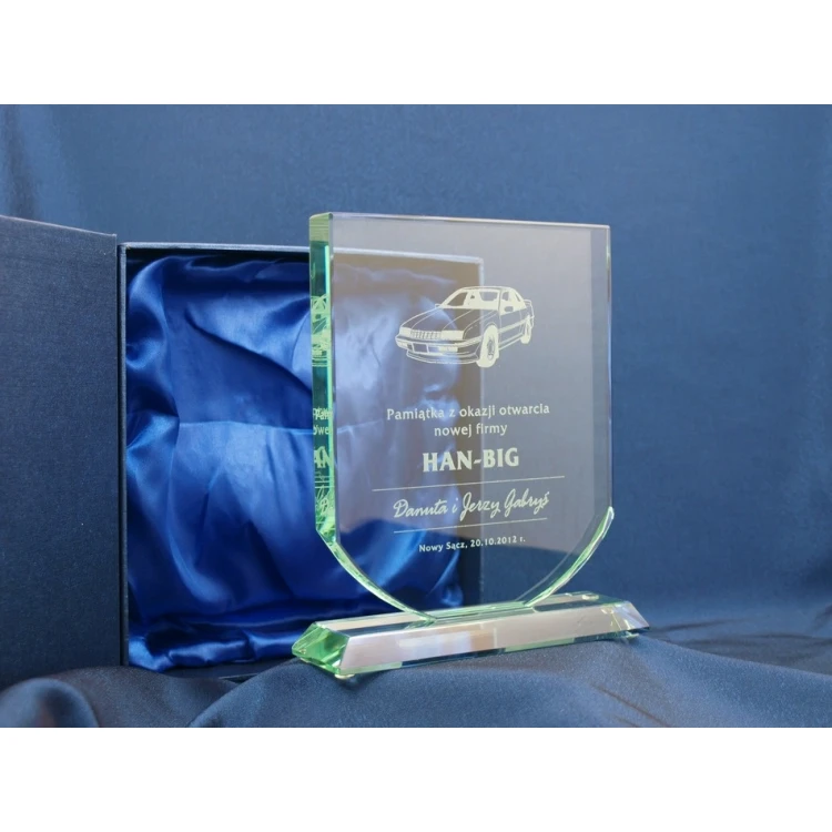 Trofeum szklane w etui - TARCZA 