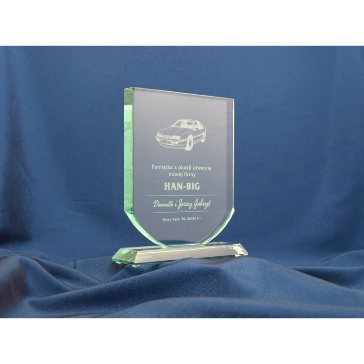 Trofeum szklane w etui - TARCZA 