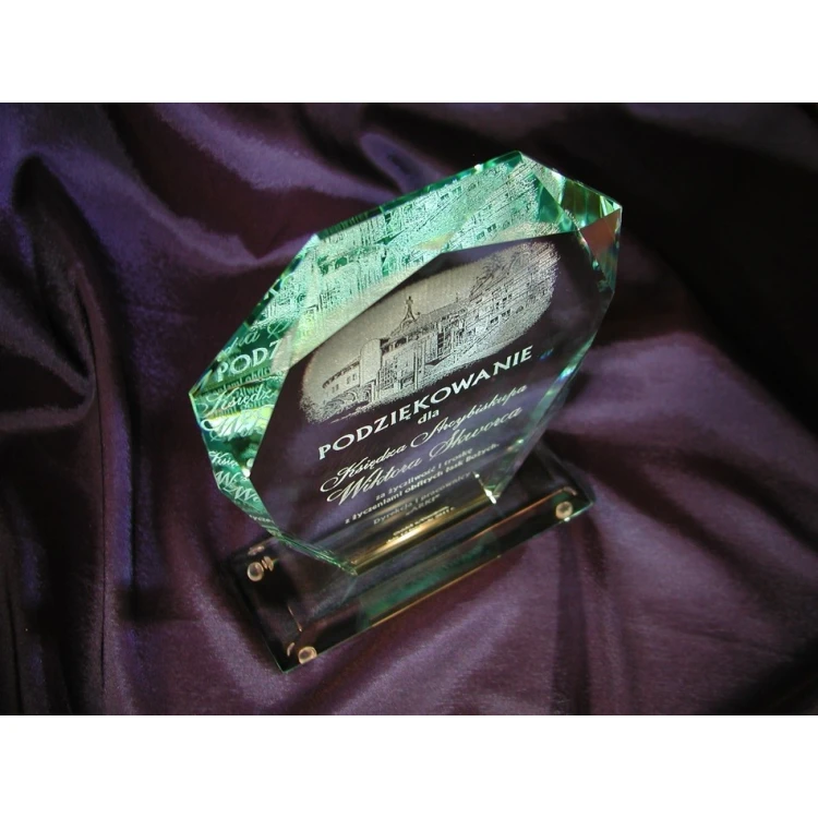 Trofeum szklane w etui - MILO z fotografią