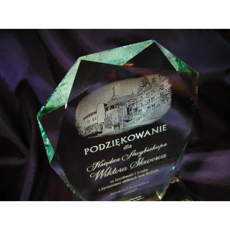 Trofeum szklane w etui - MILO z fotografią