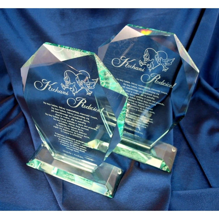 Trofeum szklane w etui - MILO - Pamiątka Ślubu