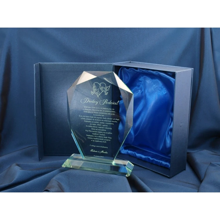Trofeum szklane w etui - MILO - Pamiątka Ślubu