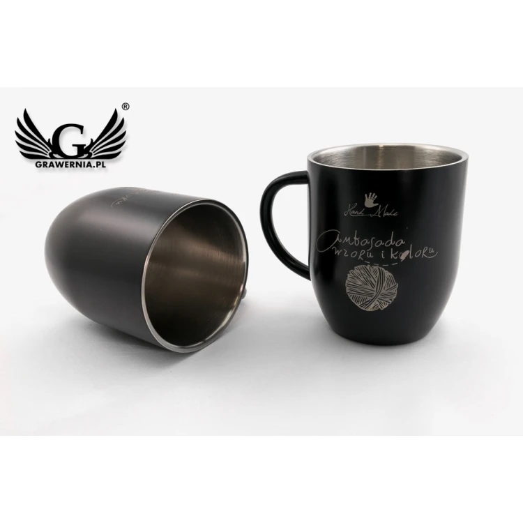 Kubek stalowy z grawerem - NIGHT - poj. 380ml 