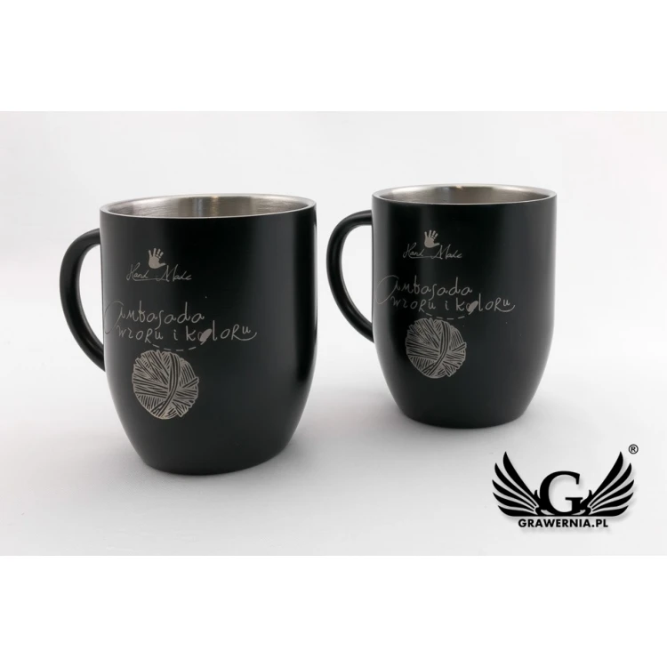 Kubek stalowy z grawerem - NIGHT - poj. 380ml 