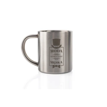Kubek stalowy z grawerem - SALO - podwójne ścianki - poj. 210 ml - KUB033