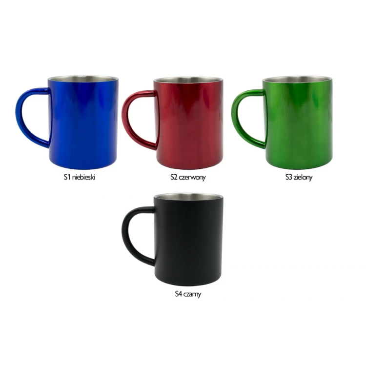 Kubek stalowy Adventure z Twoim grawerem - pojemność: 240 ml - KUB027 - cztery kolory do wyboru