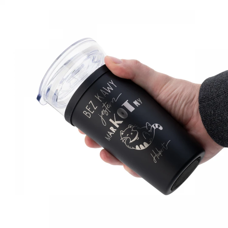 Kubek szklany Morea - 428ml - Bez kawy jestem markotny - KUB049