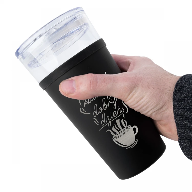 Kubek szklany Morea - 428ml - dobra kawa to dobry dzień - KUB037