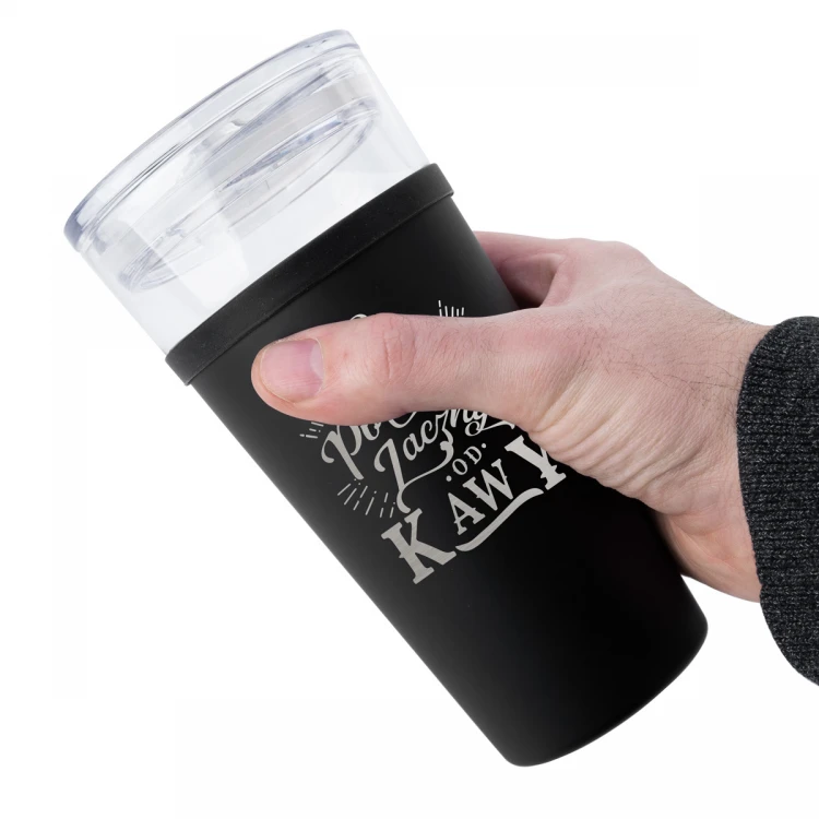 Kubek szklany Morea - 428ml - Dobry poranek zacznij od kawy - KUB040