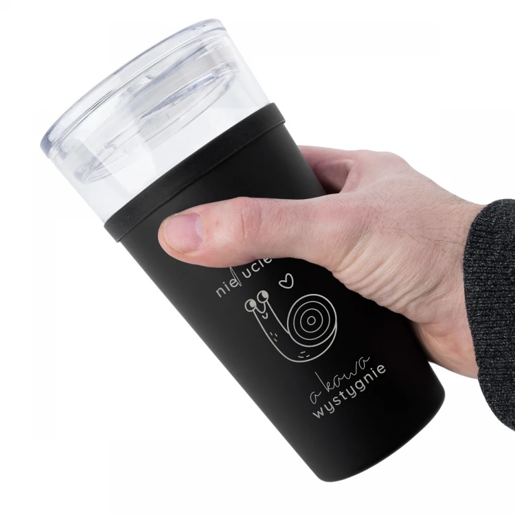 Kubek szklany Morea - 428ml - raca nie ucieknie, a kawa wystygnie - KUB045