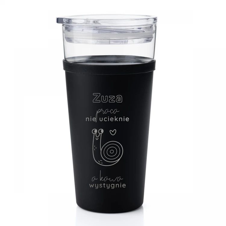 Kubek szklany Morea - 428ml - raca nie ucieknie, a kawa wystygnie - KUB045
