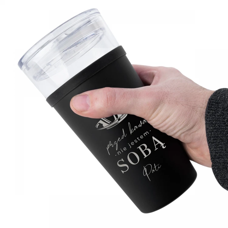 Kubek szklany Morea - 428ml - Przed kawą nie jestem sobą - KUB044