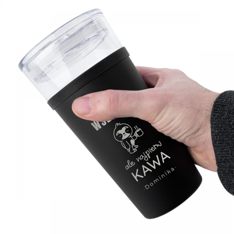 Kubek szklany Morea - 428ml - Zrobię wszystko, ale najpierw kawa - KUB043